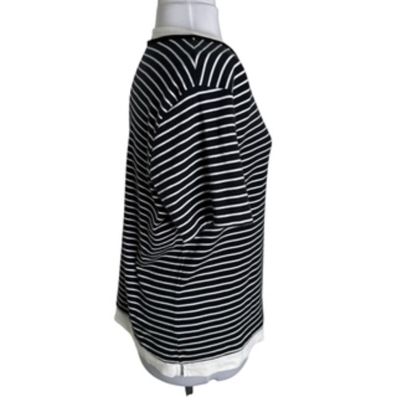 White Stag Horizontal Stripe Faux Undershirt Short Sleeve Tee Size XL (16-18) - Picture 4 of 7